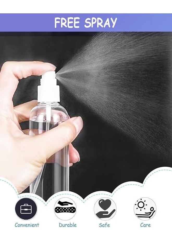 واي جيه زجاجة رش زيت عطري شفافة من البلاستيك، بأربعة أحجام - 30مل، 50مل، 60مل و100مل، مجموعة زجاجات صغيرة للسفر للعطور، للسفر، حاويات سوائل صغيرة قابلة لإعادة التعبئة، مجموعة من 4 - Image 3